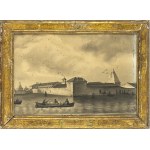 GIOVANNI RENICA (Montirone, 1808 - Brescia, 1884), View of Lazzaretto of Venice