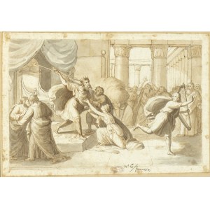CESARE FRACASSINI (Rome, 1838 - 1868), Saul lashes out at David