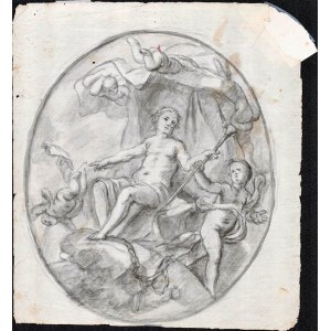 PELLEGRO PIOLA (Genova, 1617 - 1640), ATTRIBUTED TO, Oval with allegorical scene
