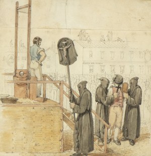 CIRCLE OF BARTOLOMEO PINELLI, Guillotine execution in Piazza del Popolo