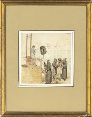 CIRCLE OF BARTOLOMEO PINELLI, Guillotine execution in Piazza del Popolo