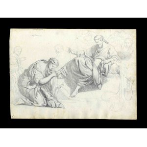FRANCESCO PODESTI (Ancona, 1800 - Rome, 1895), Magdalene washing the feet of Christ