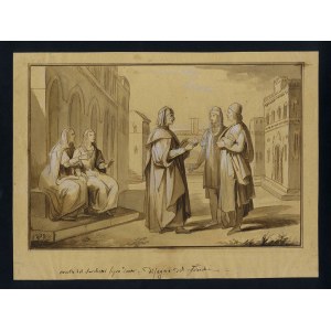 ALESSANDRO FRANCHI (Prato, 1838 - Siena, 1914), Episode on Dante Alighieri from Il Trecentonovelle by Franco Sacchetti