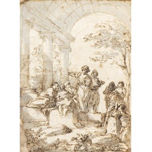 GIOVANNI PAOLO PANINI (Piacenza, 1691 - Rom, 1765), die Predigt der Sibylle