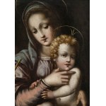 GIOVAN BATTISTA DEL VERROCCHIO (Firenze, 1494 - 1569), Madonna con il Bambino e San Giovannino
