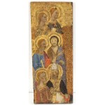 TUSCAN ARTIST, 14th CENTURY, a) Group of six saints; b) Group of six saints. Pair of paintings
