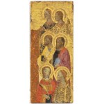 TUSCAN ARTIST, 14th CENTURY, a) Group of six saints; b) Group of six saints. Pair of paintings