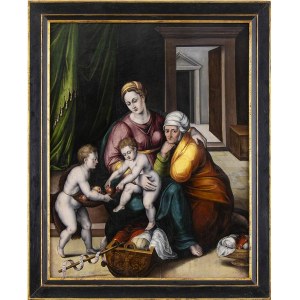 CIRCLE OF GIULIO ROMANO, 16th CENTURY, Madonna and Child, Saint Anne and Saint John Madonna della gatta