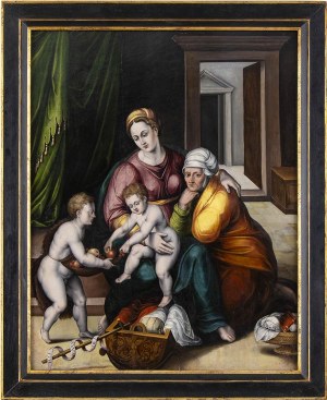 CIRCLE OF GIULIO ROMANO, 16th CENTURY, Madonna and Child, Saint Anne and Saint John 