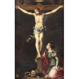 TUSCAN SCHOOL, SECOND HALF OF 16th CENTURY, Crucifixion with Magdalene