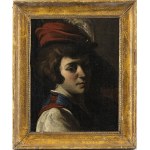 CARAVAGESQUE ARTIST ACTIVE IN ROMA, FIRST HALF OF 19th CENTURY, Portrait of a young boy with feathered hat