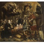 LOMBARD SCHOOL, 17TH CENTURY, Saint Louis Gonzaga receives communion from Saint Charles Borromeo