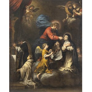 GIOVANNI BATTISTA CARLONE (Genova, 1603 ca. - Parodi Ligure, 1684 ca.), Mystical Communion of Saint Catherine of Siena