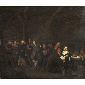 JAN MIENSE MOLENAER (Haarlem, 1610 - 1668), Interior with dancers and musicians