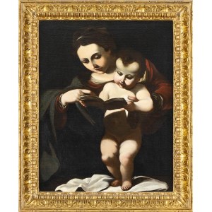 AMBIT OF GIOVANNI FRANCESCO BARBIERI CALLED GUERCINO (Cento, 1591 - Bologna, 1666), Maddonna with Child Madonna del libro