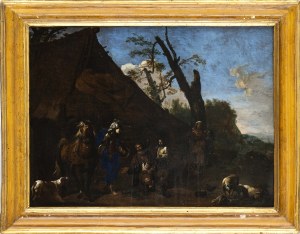 MICHELANGELO CERQUOZZI (Rome, 1602 - 1660), Erminia among the shepherds