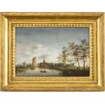 DUTCH ARTIST, 17th CENTURY, Dutch landscape with river boats and wayfarers