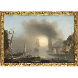 FRANCESCO FIDANZA (Rom, 1747 - Mailand, 1819), Seestück mit Hafen von Messina