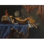 LOMBARD SCHOOL, 18tH CENTURY, Still life of musical instruments, globe and parrot