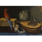 LOMBARD SCHOOL, 18tH CENTURY, Still life of musical instruments, globe and parrot