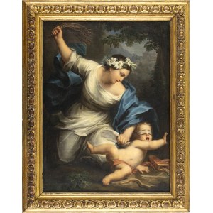 FRANCESCO MANCINI (Sant'Angelo in Vado, 1679 - Rome, 1758), Chastity whips Cupid