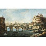 VENETIAN ARTIST, 18th CENTURY, View of Castel Sant'Angelo with St. Peter's in the background