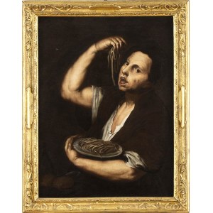 LUCA GIORDANO (Naples, 1632 - 1705) AND WORKSHOP, The Spaghetti Eater (Allegory of Taste)