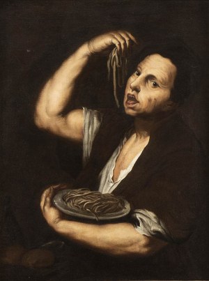 LUCA GIORDANO (Naples, 1632 - 1705) AND WORKSHOP, The Spaghetti Eater (Allegory of Taste)