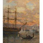 FRIEDRICH NERLY THE YOUNGER (Venice, 1842 - Lucerne, 1919), View of Punta della Dogana from Bacino di San Marco with the Basilica della Salute