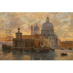 FRIEDRICH NERLY THE YOUNGER (Venice, 1842 - Lucerne, 1919), View of Punta della Dogana from Bacino di San Marco with the Basilica della Salute