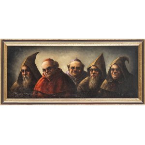 NORTH-ITALIAN ARTIST, 19th CENTURY, Study of five heads of prelates and friars