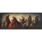 NORTH-ITALIAN ARTIST, 19th CENTURY, Study of five heads of prelates and friars