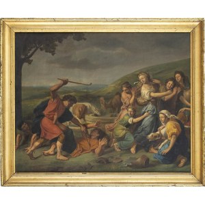 FOLLOWER OF CHARLES LE BRUN, 18th CENTURY, Moses defends the daughters of Jethro