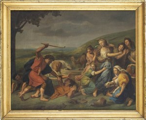 FOLLOWER OF CHARLES LE BRUN, 18th CENTURY, Moses defends the daughters of Jethro
