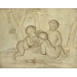 JACOB DE WIT (Amsterdam, 1695-1754), ATTRIBUTED TO, Three puttos with bunches of grapes