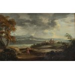 PIETER MULIER CALLED CAVALIER TEMPESTA (Haarlem, 1637 - Milano, 1701), ATTRIBUTED TO, Landscape with traveller