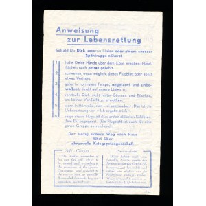 Miesiąc historii wojny / instrukcje ratujące życie Aliancka, wojskowa ulotka propagandowa do żołnierzy niemieckich (4)