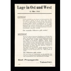 Situace na východě a západě 15. března 1945 Spojenecký vojenský propagandistický leták (5)