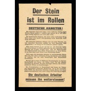 Kamień toczy się Socjalistyczna ulotka propagandowa do robotników niemieckich i polskich pracujących w Niemczech, II wojna światowa(6)