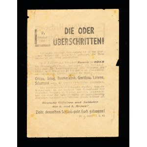 Oder crossed! Soviet military propaganda leaflet addressed to German soldiers and officers of the 6th and 8th Armies and the Hungarians fighting on their side, Hungary, World War II (11)