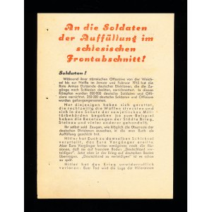 To the soldiers replenishing the Silesian section of the front! Soviet military propaganda leaflet addressed to German soldiers, Silesia, World War II (12)