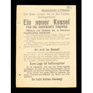 Kessel in Pommern Sowjetisches militärisches Propagandablatt an deutsche Soldaten, Pommern, Zweiter Weltkrieg (16)