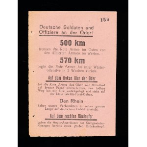Sovietsky vojenský propagandistický leták pre nemeckých vojakov a dôstojníkov bojujúcich na rieke Odre, druhá svetová vojna (36)