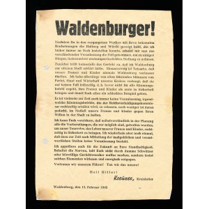 Niemiecka ulotka skierowana do mieszkańców Wałbrzycha (Waldenburg) wydana w języku niemieckim, Wałbrzych, II wojna światowa (39)