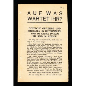 Na co czekacie? Sowiecka wojskowa ulotka propagandowa do żołnierzy i oficerów niemieckich, Gdańsk, II wojna światowa (41)