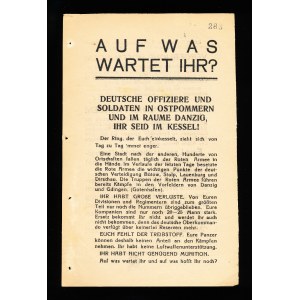 Worauf wartet ihr noch? Sowjetisches militärisches Propagandablatt an deutsche Soldaten und Offiziere, Danzig, Zweiter Weltkrieg (41)