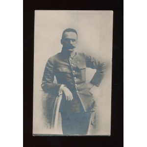 II Rp Postkarte mit der Reproduktion einer Fotografie, die Józef Piłsudski zeigt (123)