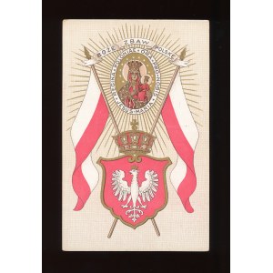Vlastenecká pohlednice Bůh ochraňuj Polsko (128)
