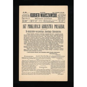II Rp Kurjer Waszawski - Gesetz über die Proklamation des Königs. Polnisch 1916. (183)