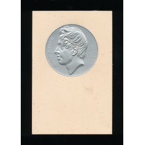 II Rp Pocztówka z wypukłą reprodukcją medalu z wizerunkiem Juliusza Słowackiego (191)